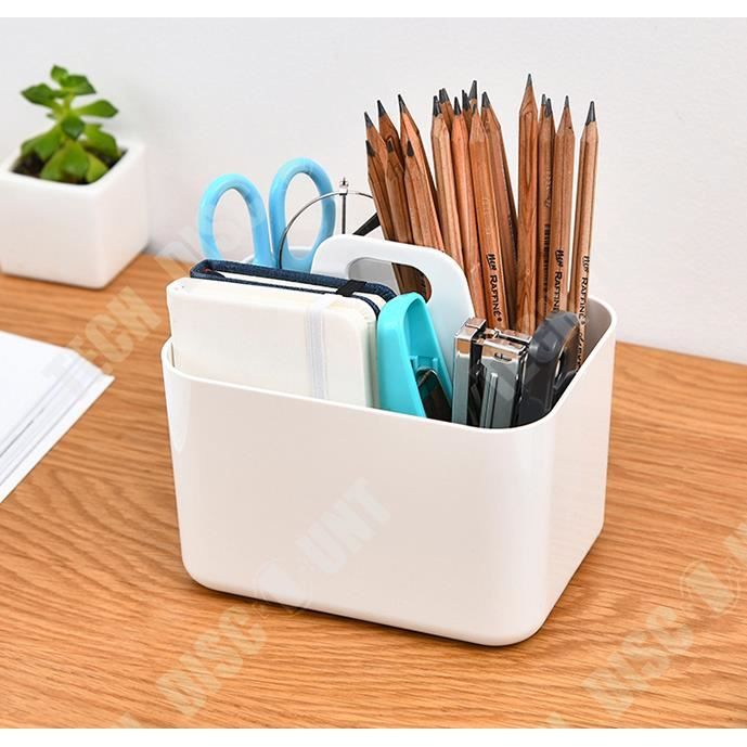Crown Pack Rangement Bureau (3 en 1) : Bac à courrier + Cube à papier + Pot  à crayons à prix pas cher