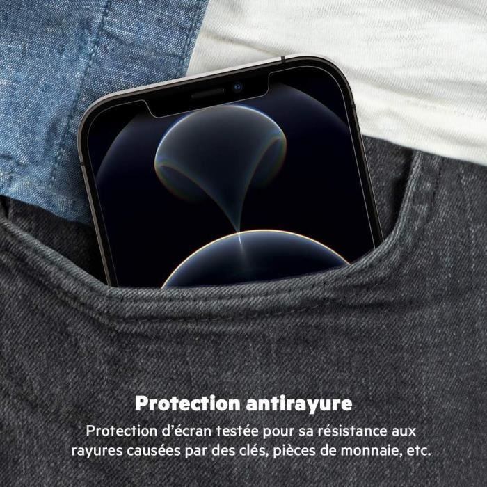 Protection écran en verre trempé Antimicrobien pour iPhone 12 et 12 Pro