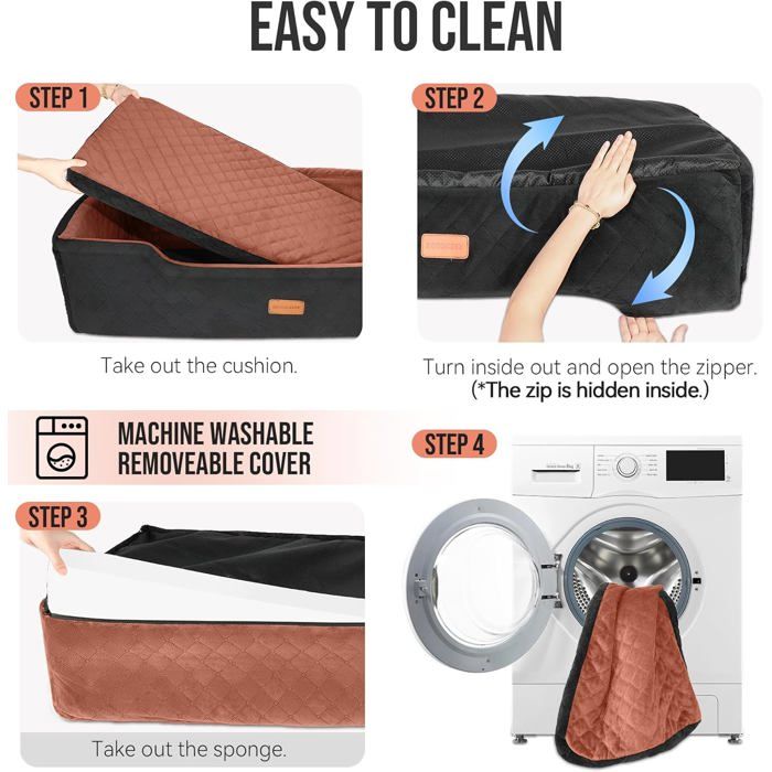 Siège Auto Rehausseur Pour Chien HEGGCOOE – Mousse Mémoire De Forme, Lavable, Pour Chiens Jusqu’à 15,9 Kg, Avec Ceintures De Sécurité
