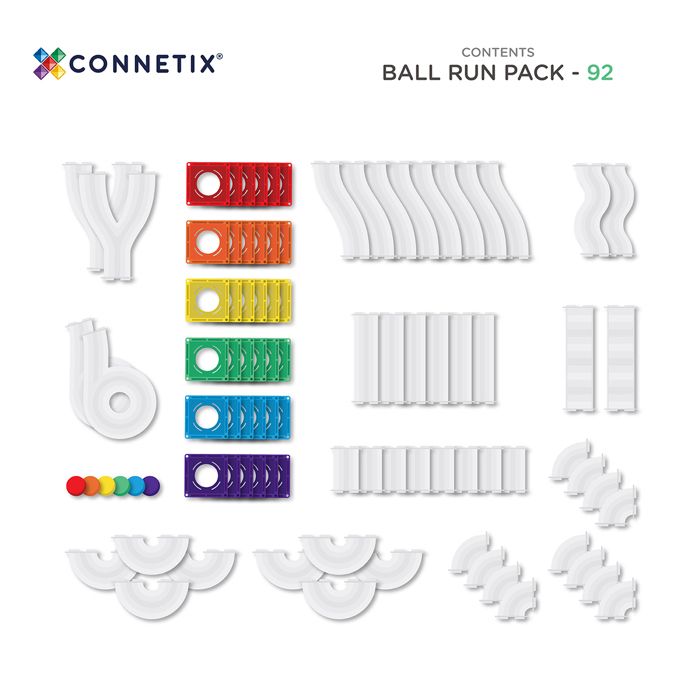 Carreaux Magnétiques Connetix Set de Transport 50 Pièces Arc-en-Ciel