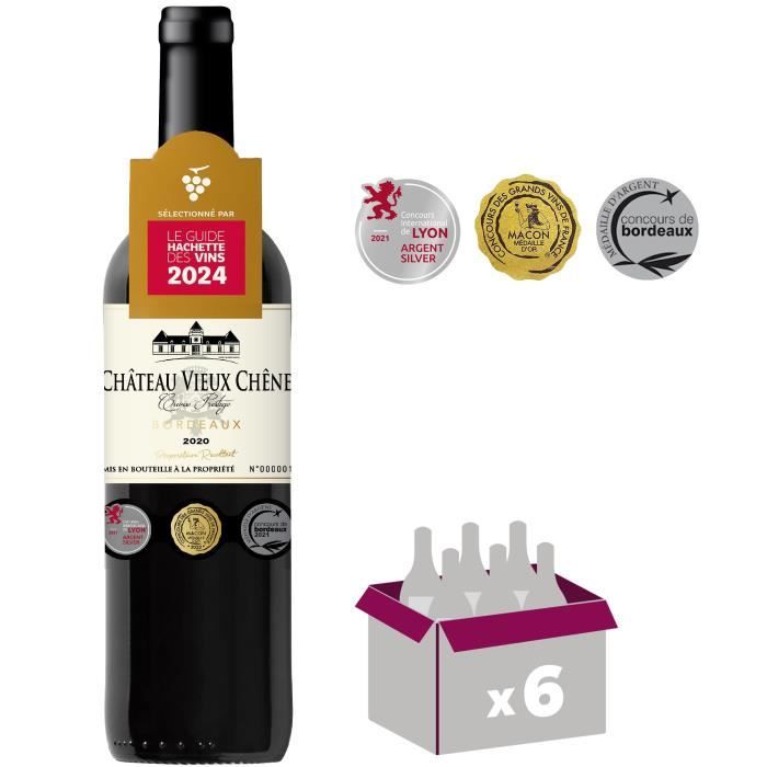 4 achetées + 2 offertes - Château Le Vieux Chêne 2018 Bordeaux HVE3 - Vin rouge de Bordeaux