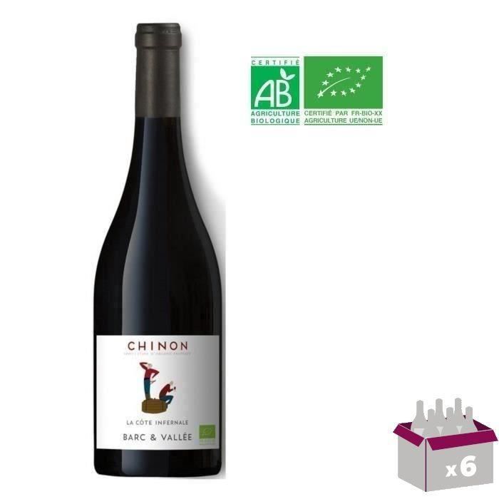 La côte infernale Chinon - Vin rouge de Loire Bio x6