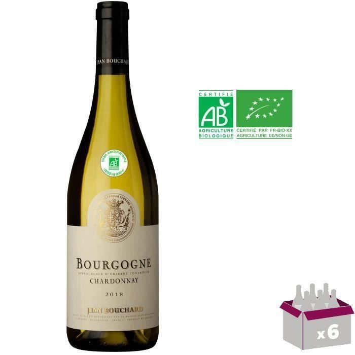 Jean Bouchard 2018 Bourgogne Chardonnay - Vin blanc de Bourgogne - Bio x6