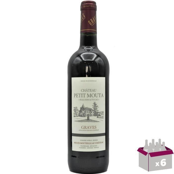 Château Petit Mouta 2018 Graves - Vin rouge de Bordeaux x6