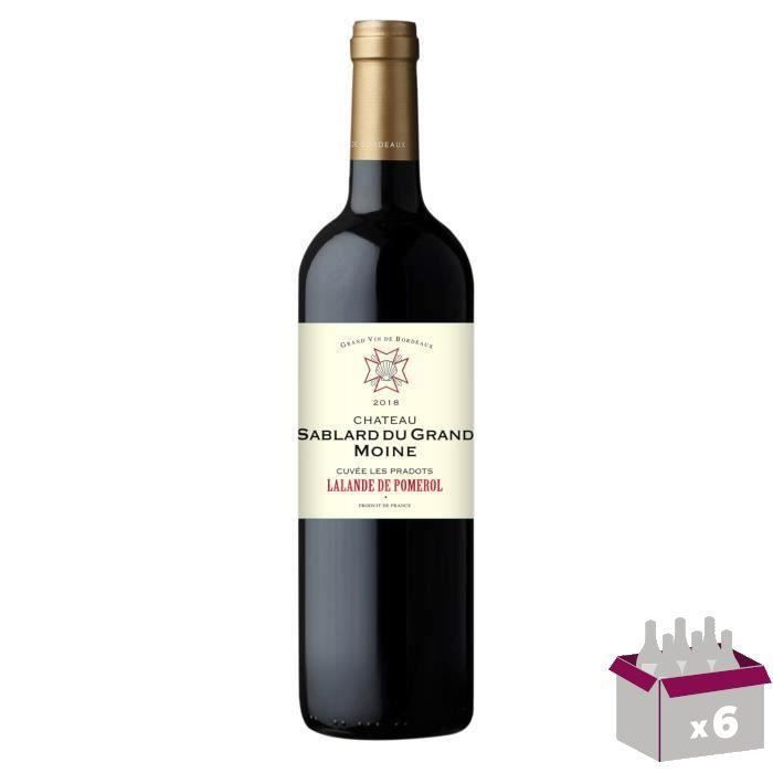Château Sablard du Grand Moine Cuvée les Pradots 2018 Lalande-de-Pomerol - Vin rouge de Bordeaux x1 x6