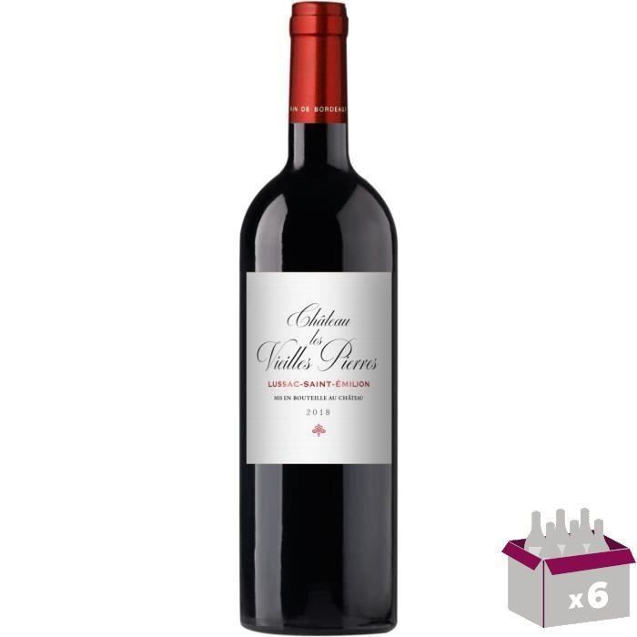 Château Les Vieilles Pierres 2018 Lussac Saint Emilion - Vin rouge de Bordeaux x6