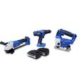 HYUNDAI Pack 3 outils 18V : perceuse 40Nm + meuleuse d'angle 115mm + scie sauteuse + 2 batteries 1,5Ah +chargeur - HNHPACK18V-0
