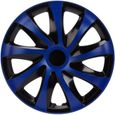 Enjoliveurs de roues DRACO CS noir et bleu 16' - Lot de 4 pièces-0