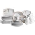 Mäser 931207 Série NELA Service de table 30 pièces en porcelaine avec assiettestasses à caféassiettes à dessert pour 6 person 650-0