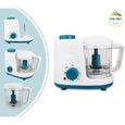 Cuiseur à Vapeur et Mixeur pour Bébé, Robot de Cuisine, Blanc-Bleu, Fonctions:  2 en 1 Cuiseur vapeur et mélangeur-0