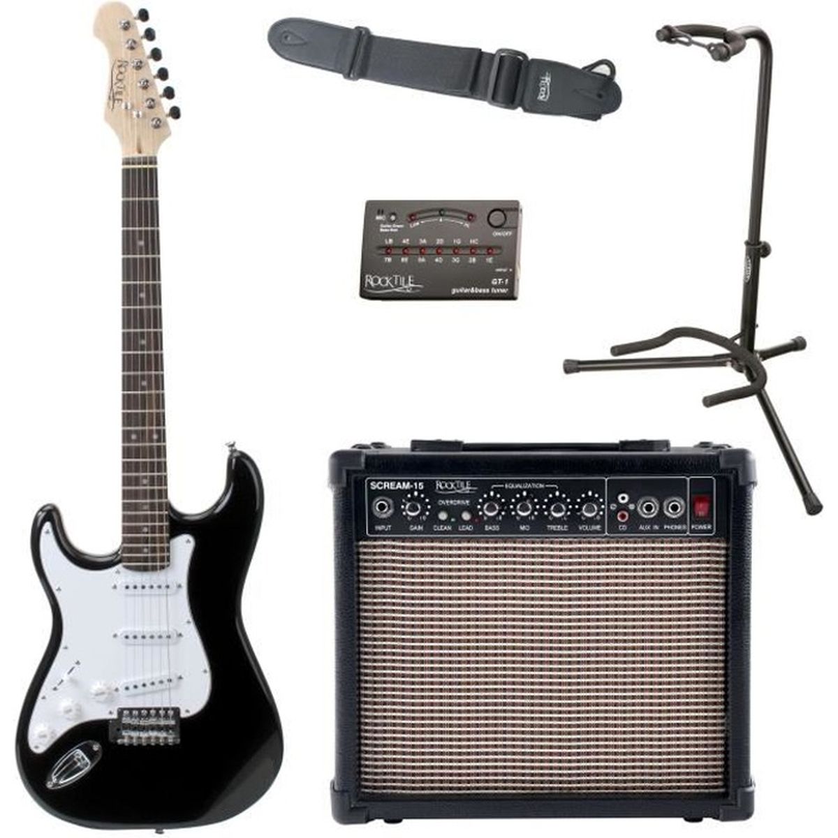 Rocktile ST Pack Guitare électrique set Purple y compris amplificateur,  sac, accordeur, câble