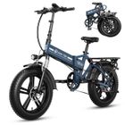OOKTEK Vélo électrique Pliable E20-Moteur 250W-Autonomie 50km-Batterie 48V 15Ah-50 km/h-Vélo VTT Fat Bike 20"-terrain et urbain - Bleu