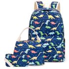FINDPITAYA Sac à dos enfant - Dinosaure - Lot de 3 - Imperméable - Ergonomique - Cartoon