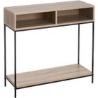 Console d'entrée - WADIGA - Bois MDF et Métal Noir - 2 Casiers - Dimensions 80x30x75cm - Facile à monter