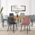 Lot De 6 Chaises Mila En Velours Gris Clair - Salle à Manger Design Moderne Et Confortable