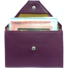 LOLUNA® Etui Pochette forme enveloppe pour papier voiture, carte grise, permis conduire, assurance, carte bleu en cuir - Violet