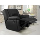 Fauteuil relax en cuir AROMA - VENTE-UNIQUE - Noir - 1 place - Accoudoirs avec porte-gobelets
