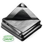 VOUNOT® Bâche de Protection en Polyéthylène 240g/m² - 3x5m - Gris et Noir - Imperméable, Anti-UV, Ultra Résistante