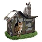 WHDPETS Niche pour Chat Extérieur/Intérieur Résistante aux Intempéries®WHD©-Grande Taille , Démontable avec Tapis Doux et Porte Sécurisée