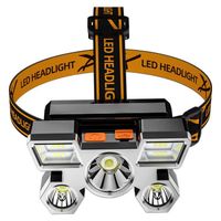 Lampe Frontale LED Rechargeable, Jusqu'à 9900 Lumens 4 Modes Super Lumineux et Durable, Le Camping, la Pêche, la Cave, Le Jogging,