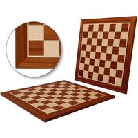 Échiquier Professionnel N ° 6 54 x 54 cm Plateau d'échecs de Tournoi Incrusté Plat en Acajou et Sycomore - Parfait pour Staunton N °