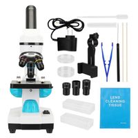 40x-2000x Microscope Kit with Led Lights Higher Magnification 45° Tilted Science Kit for Kids&Students