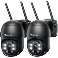 Ctronics Lot de 2 Caméra Surveillance 2K 4MP WiFi Extérieure 25M Détection Humaine Suivi Automatique Audio Bidirectionnel IP66