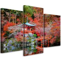 Tableau en trois parties, Jardin japonais (I-75729) 60x40 cm