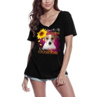 Femme Tee-Shirt Col V Mon Seul Rayon De Soleil - Jack Russell Terrier – My Only Sunshine - Jack Russell Terrier – T-Shirt Vintage
