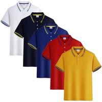 Lot de 5 Polo Homme T-Shirt Manches Courtes Couleur Unie Top Ete Respirant Tissu Confortable - Blanc/marine/bleu/rouge/jaune