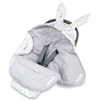 Couverture enveloppante siège bébé hiver 80x87 cm - TOTSY BABY - Minky Hibou gris clair - Polyester - Mixte