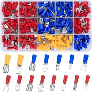 Lot De 270 Connecteurs Auto - Cosses Mâles/Femelles à Sertir, 3 Diamètres