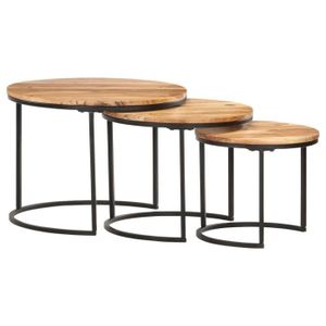 TABLE D'APPOINT Tables gigognes en bois d'acacia massif - AKOZON -