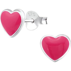 Boucle d'oreille Boucles D'Oreilles Pour Enfant En Forme De Cœur Rose Argent Sterling 925[r8282]