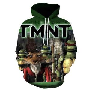 FIGURINE - PERSONNAGE TMNT-4 - M - TMNT-Sweat à capuche Teenage Mutant Ninja Turtles, Impression numérique 3D, Dessin animé, Vêteme