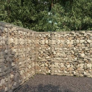 PIERRE - GABION PIERRE Mur en gabion avec couvercle Acier galvanisé 300 x