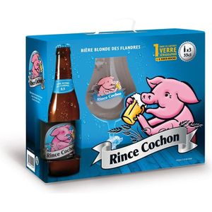 acheter coffret Rince Cochon bière blonde 3 x 33 cl + 1 Verre