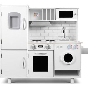 mcc grande cuisine en bois brun argente pour enfants et son ensemble de jouets accessoires 82x30x100cm cdiscount jeux jouets