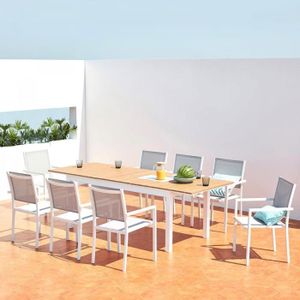 Ensemble table et chaise de jardin Salon de jardin - 8 places - MADEIRA - Concept Usi