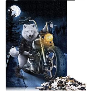 PUZZLE Puzzles 1000 Pièces Polar Wolf Ride Moto Jigsaw Pu