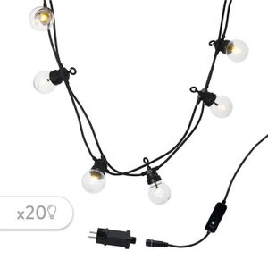 XXL DEL Jardin Fête Guirlande Lumineuse 20 lampes Colorés Intérieur Éclairage Extérieur 10 m