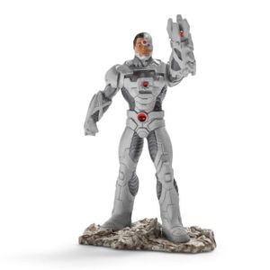 FIGURINE - PERSONNAGE Figurine Schleich 22519 - DC Comics™ - Cyborg™ - Mi-homme, mi-machine - Arsenal d'armes spéciales