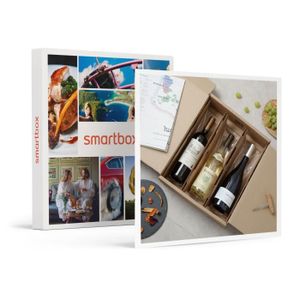 COFFRET CADEAU EPICERIE - BOISSON ALCOOLISEE SMARTBOX - Coffret de 3 bouteilles : vin rouge et vin blanc livrés à domicile - Coffret Cadeau | Coffret de 3 bouteilles : vin rouge