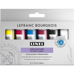 PEINTURE ACRYLIQUE Lefranc Bourgeois Linel Gouache Extra-Fine 6 x 14 