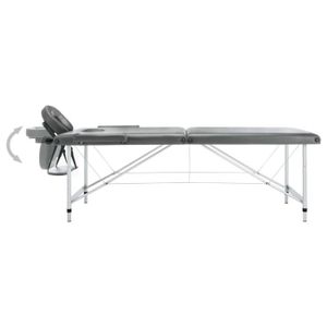 TABLE DE MASSAGE - TABLE DE SOIN NEUF Table de massage 2 zones Cadre en aluminium Anthracite 186x68cm En Stock YESMAEFR