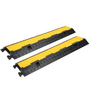 RAMPE POUR CHARGEMENT YRHOME 2X tapis de protection de câble pont de câble de protection rampe de corde en caoutchouc noir rampe jaune