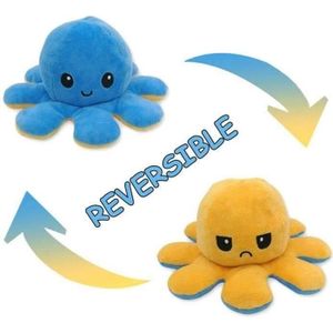 Vert QINQI Jouet en Peluche Double Face Flip Poulpe Jolie Poup/ée de Poulpe R/éversible Poup/ée Danimaux en Peluche Doux Cadeau de Jouets pour Enfants Gar/çons Filles Bleu Clair