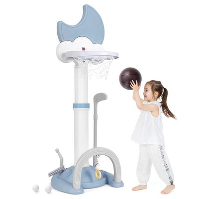 Panier Basket Enfant Intérieur Avec Lumières LED Et Tableau Score - Mini Panier Basketball + 4 Ballons Pour 3-12 Ans