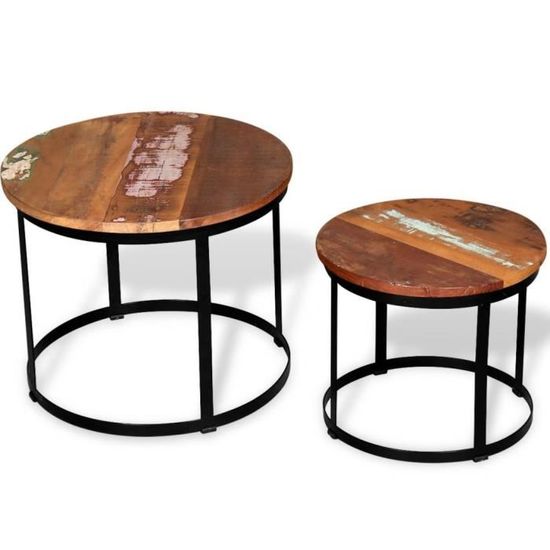 Tables Basses Couleur Marron Et Noir Materiau Dessus De Table
