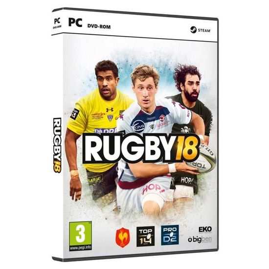 Jeu vidéo de rugby - Bigben - Rugby 18 - Genre sportif - PEGI 3+ - Plateforme PC
